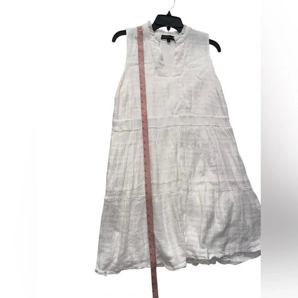 Gibsonlook White Sleeveless Decked Out Day V-Neck Midi Dress Size Medium - Picture 5 of 7